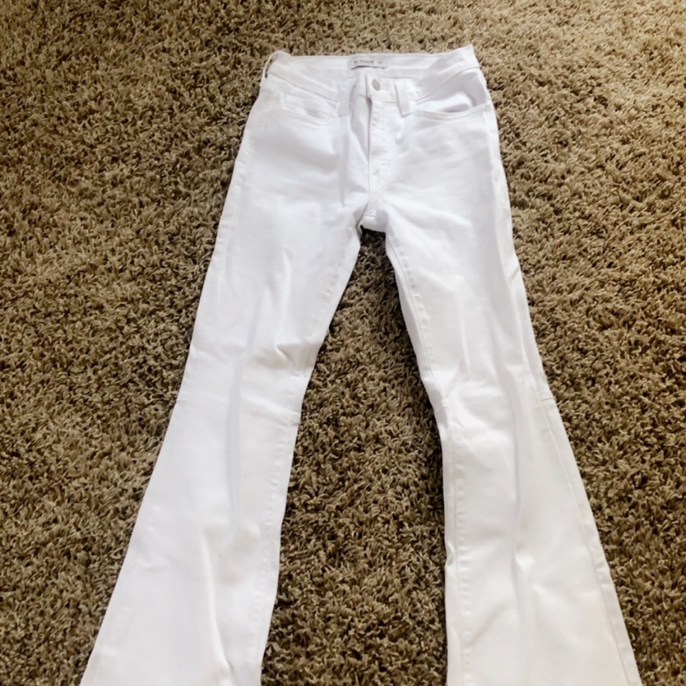 White denim flares